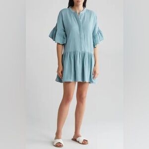 NWOT Maisie - Double Cotton Gauze Blue Minidress Size Small